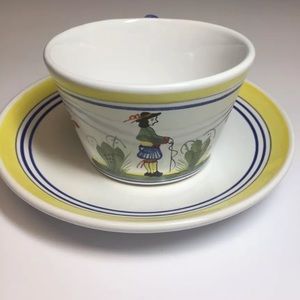 HenRiot Quimper Cup & Saucer Mint CL2-826